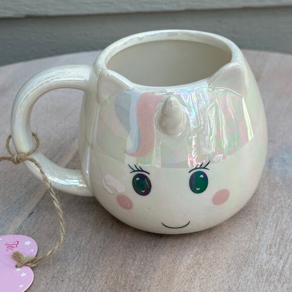 Unicorn Iridescent White Decorative Ceramic Coffee Mug New Collectible Cute - Picture 1 of 13